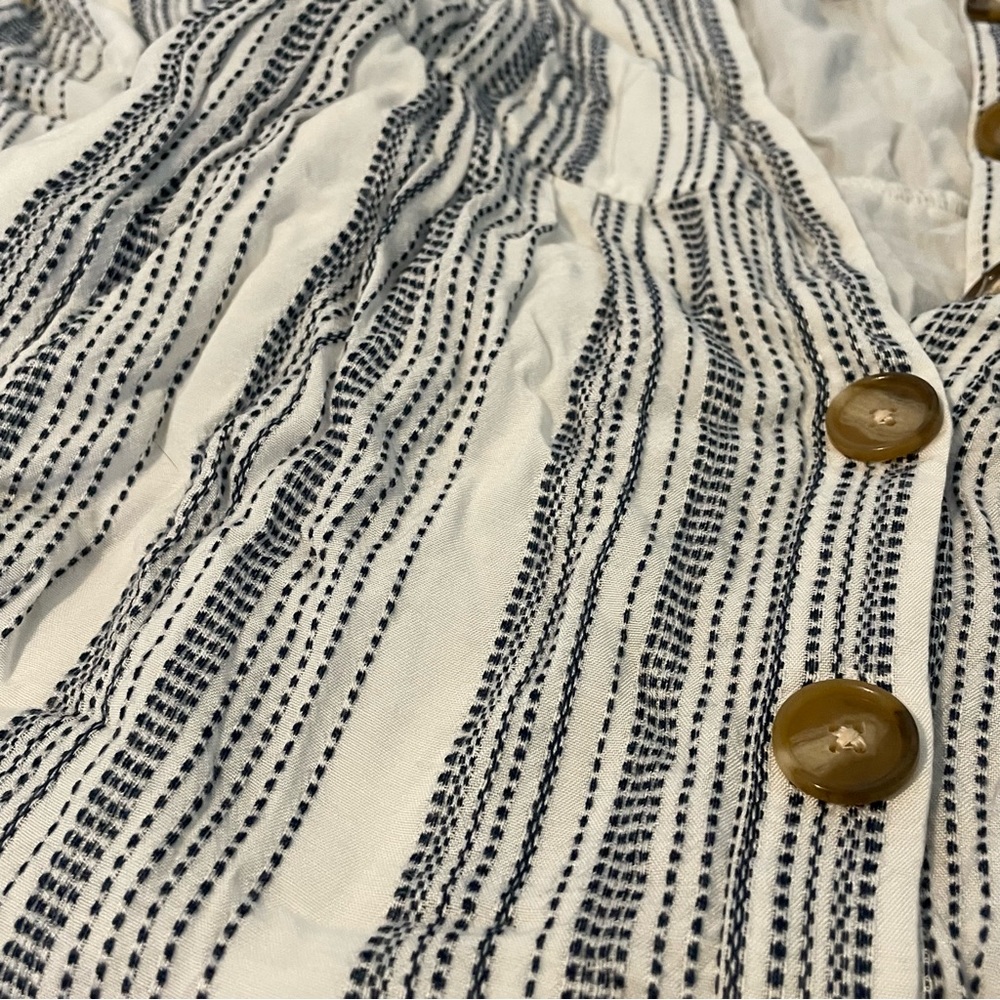 LOFT Button Down Striped Flare Dress - Picture 6 of 7